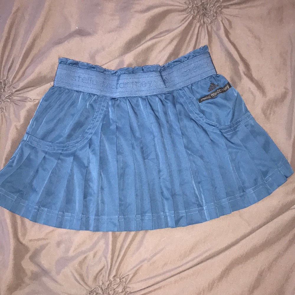 Teal Adidas Stella McCartney pleated skirt